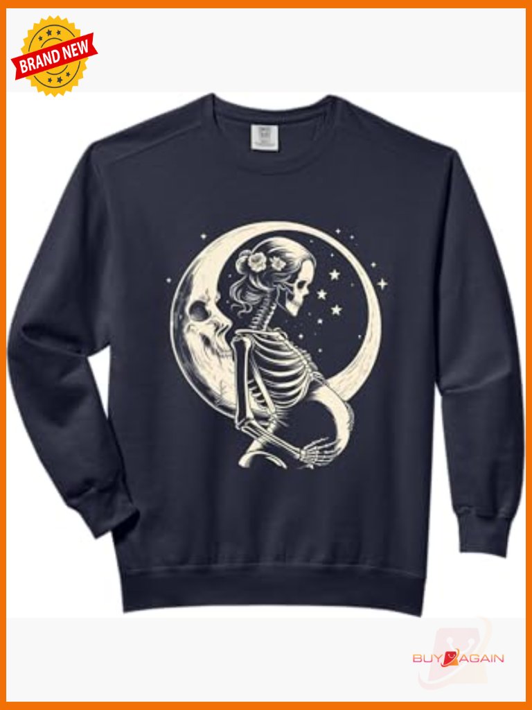 Pregnant Skeleton Gothic Maternity Halloween Sweatshirt Adult